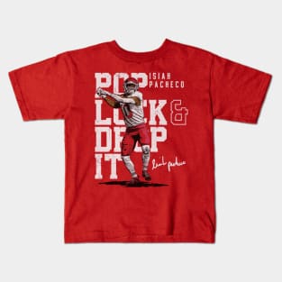 Isiah Pacheco Kansas City Pop Lock & Drop It Kids T-Shirt